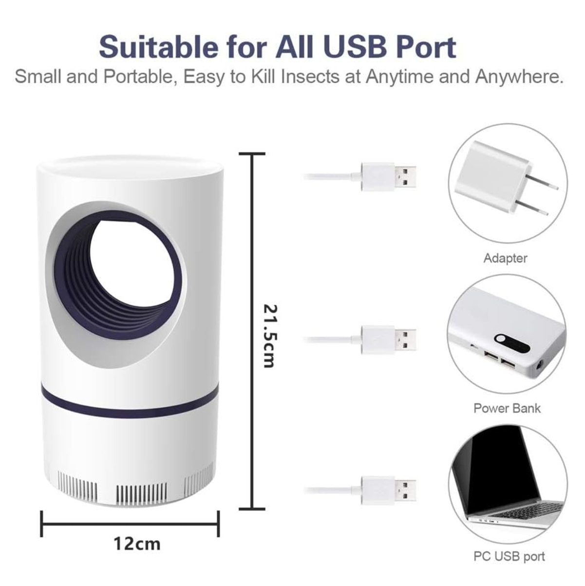 Miniatura 3 de Lampara Mata zancudos usb luz UV